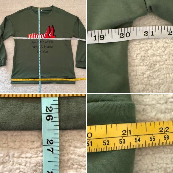 Dont Make Me Drop A House On You Sweatshirt Size M Green Wizard Inspired Theater - Picture 6 of 11